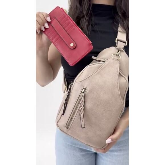 Saige Slim Card Holder Women's Wallet Brown - Picture 9 of 10